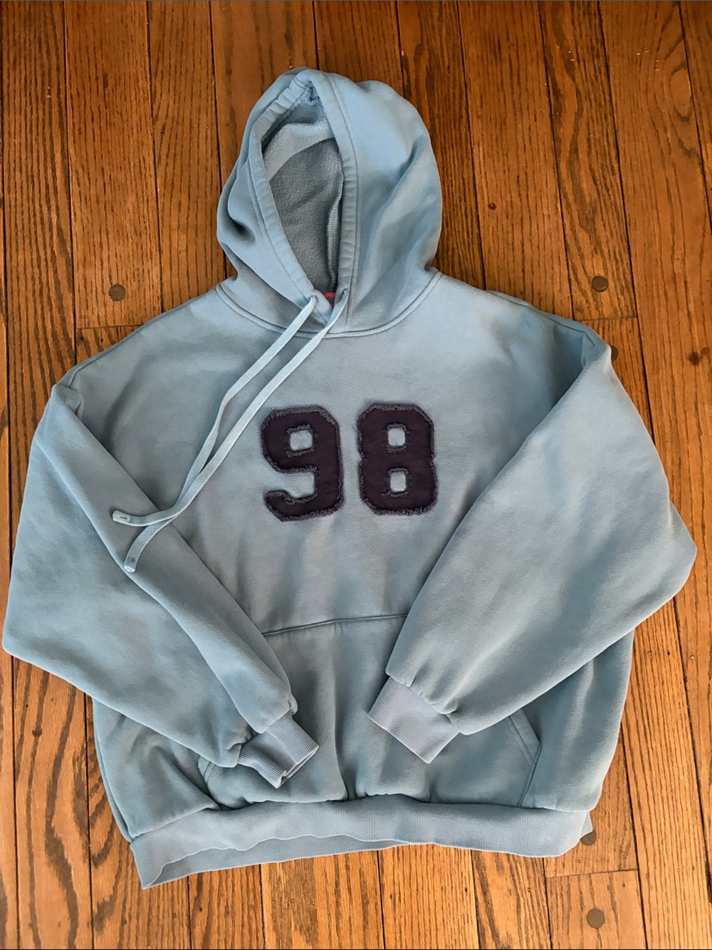 Edikted Light Blue Crewneck Hoodie with '98 Applique